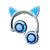 Foldable Headset Flashing Glowing Cat Ear Earphone With LED Light Game Headphones For PC Laptop Computer Mobile Phone
