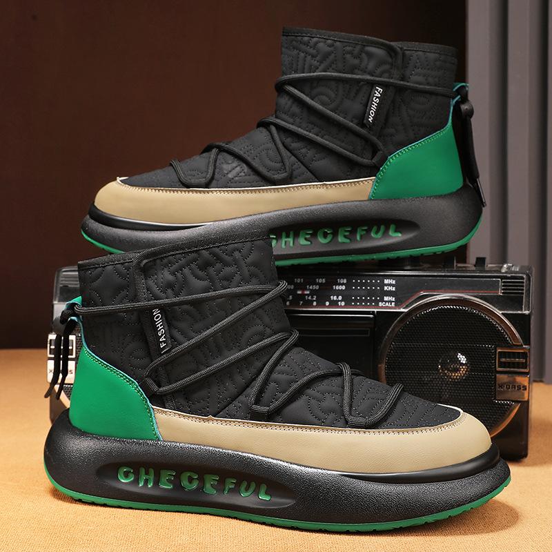 

Осень-зима Дизайнерские роскошные высокие зимние ботинки Теплые меховые модные флисовые туфли Удобные уличные кроссовки на шнуровке для студентов 44