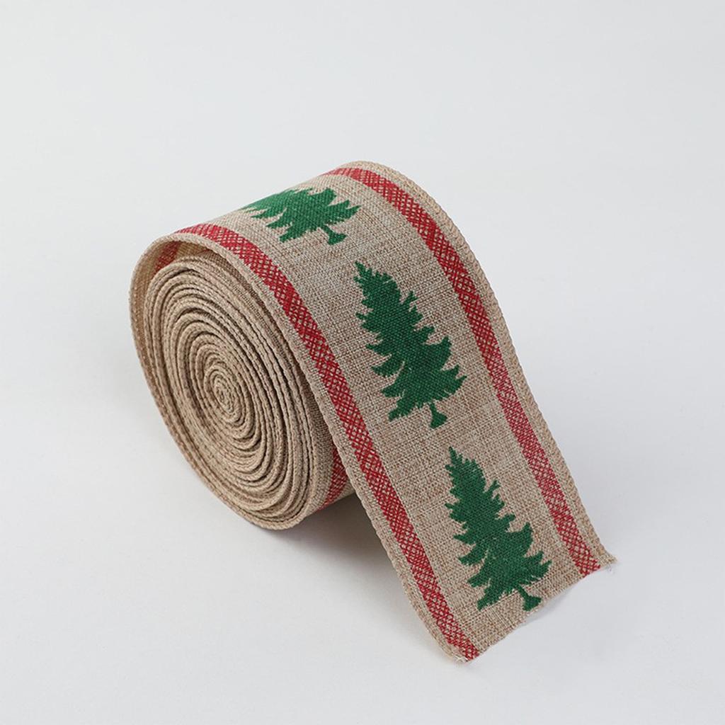 Christmas Webbing, Imitation Linen Ribbon Decoration, Bow Accessory, Snowflake Christmas Ribbon.