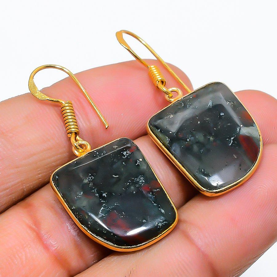 Boulder Opal Gemstone 925 Solid Sterling Silver Jewelry Earring 1.58" GK-5700
