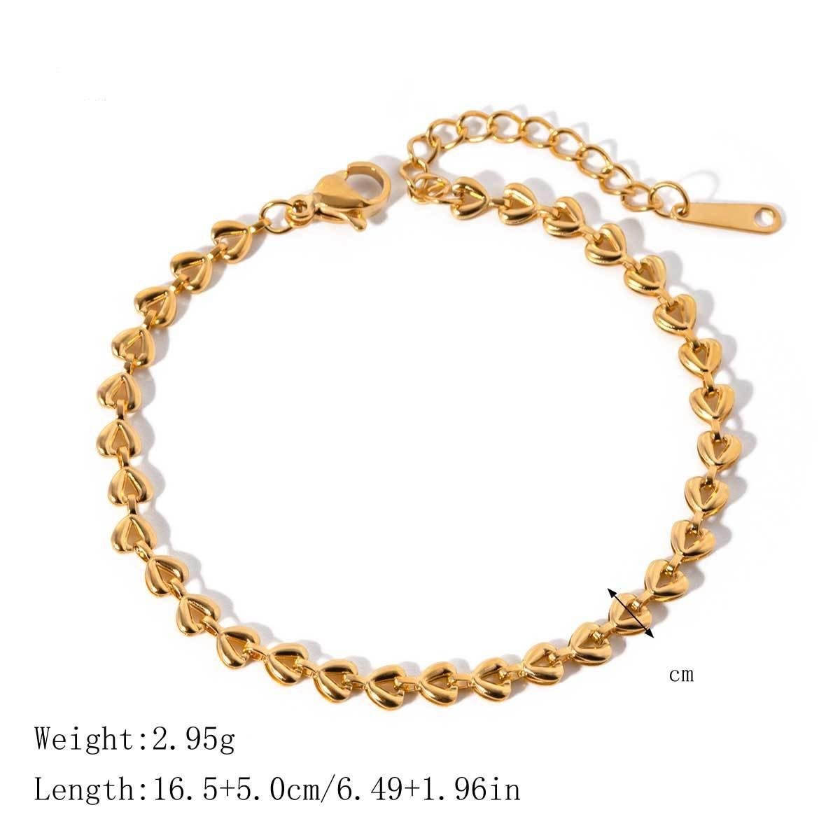 Stainless Steel Bracelets Set Gold Plated Multi Layer Geometric Zirconia Minimalist Elegant Jewelry for Women