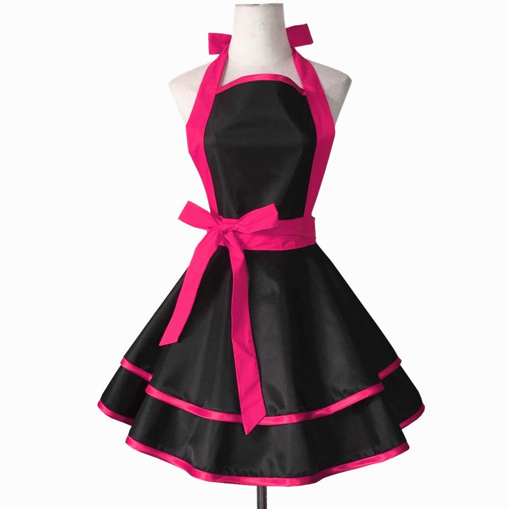 Princess Apron for Women Cute Ruffle Kitchen Apron Waterproof Oil Proof Cooking Apron Household Cleaning Baking Accessories красный