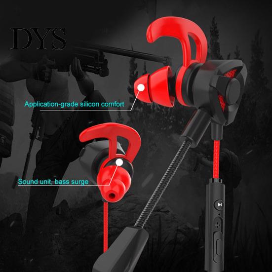 Gaming Headphone Earphone Dynamic Noise Reduction In-ear Headset Heavy Bass Earpiece for Game Phone