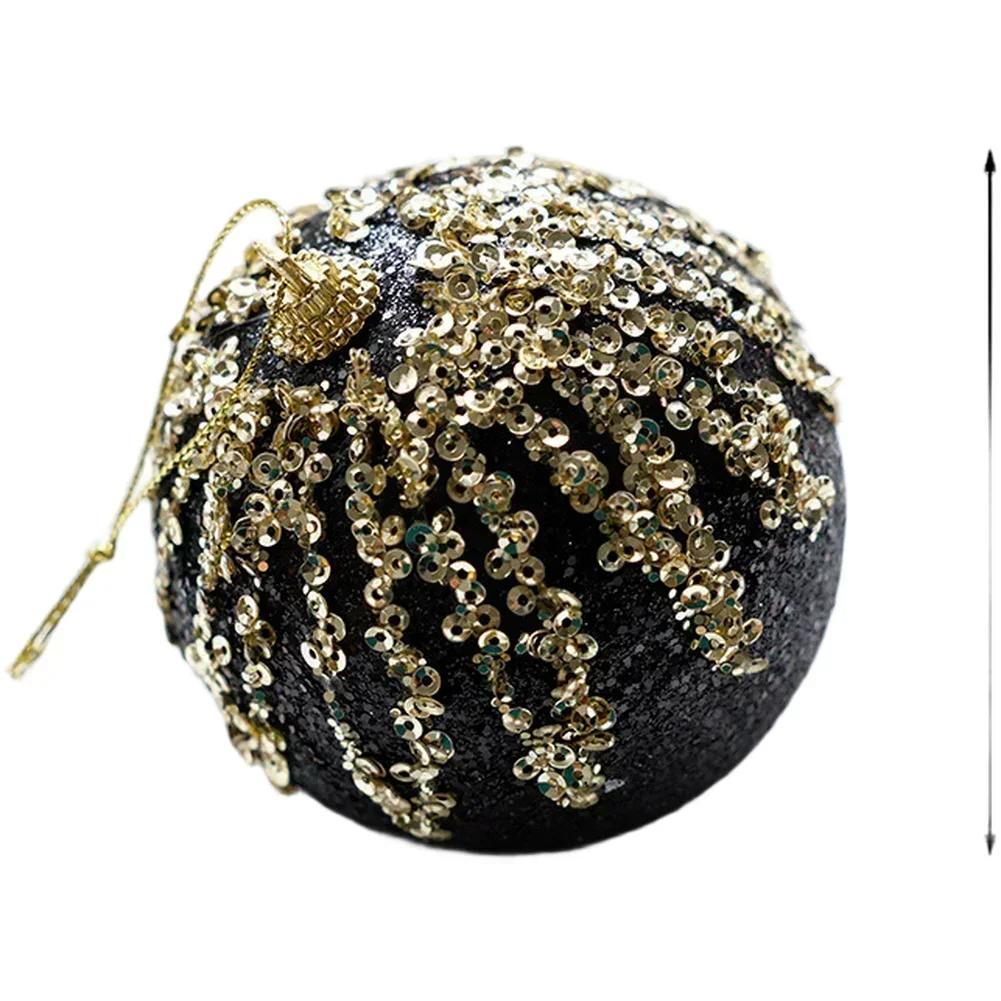 For Christmas Tree Elegant Christmas Baubles Black Gold Christmas Ornaments Christmas Celebration Handmade Decorations