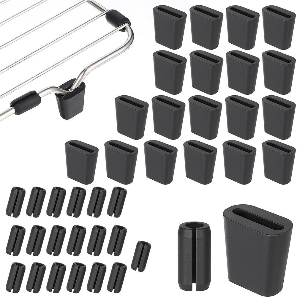 

40Pcs Kitchen Sink Rack Rubber Protective Feet Black