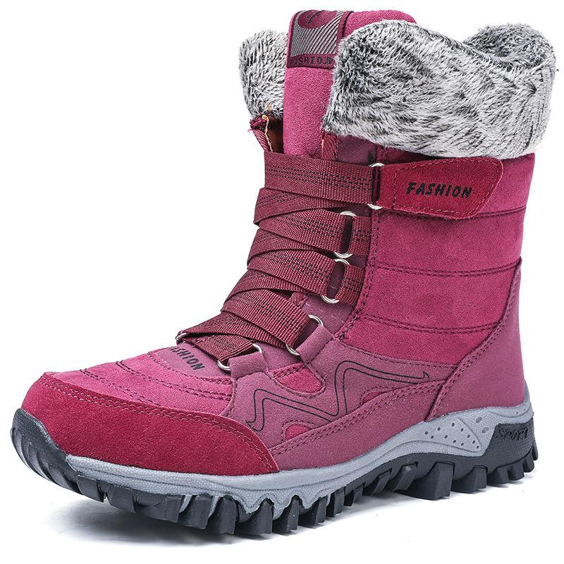 Snow boots winter new high-top velvet thickened cotton boots short boots large size women's shoes platform hiking shoes
