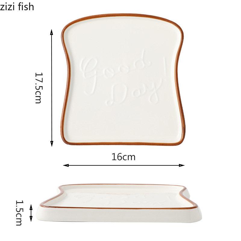 Ceramic Dinner Plate Household Creative Bread Plate Toast Plate Dessert Plates Cake Plates Breakfast Plates Ceramic Tableware