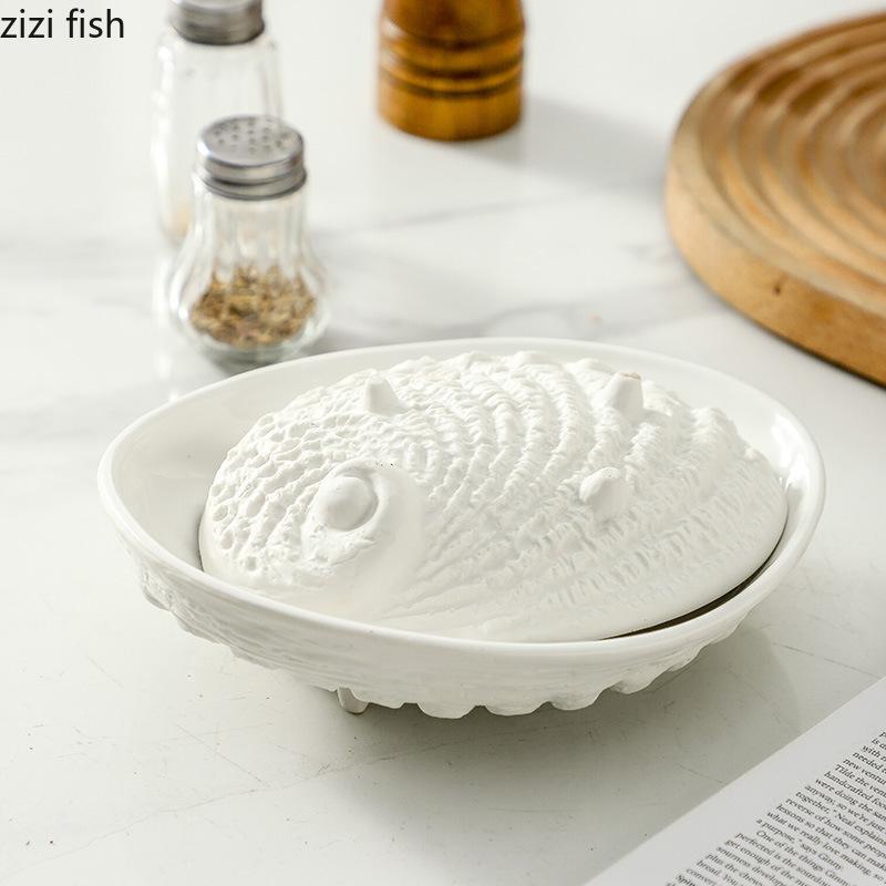 White Shell Ceramic Dessert Plate Dining Plate Fruit Plates Salad Bowl Dim Sum Dish Snack Tray Candy Dish Sashimi Plates