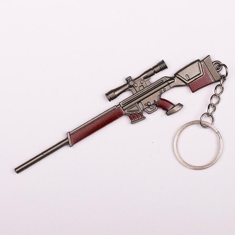 "12 cm PUBG-Schlüsselanhänger: Helm der Stufe 3, Bratpfanne und 98KAWM-Waffenmodell als Geschenk"