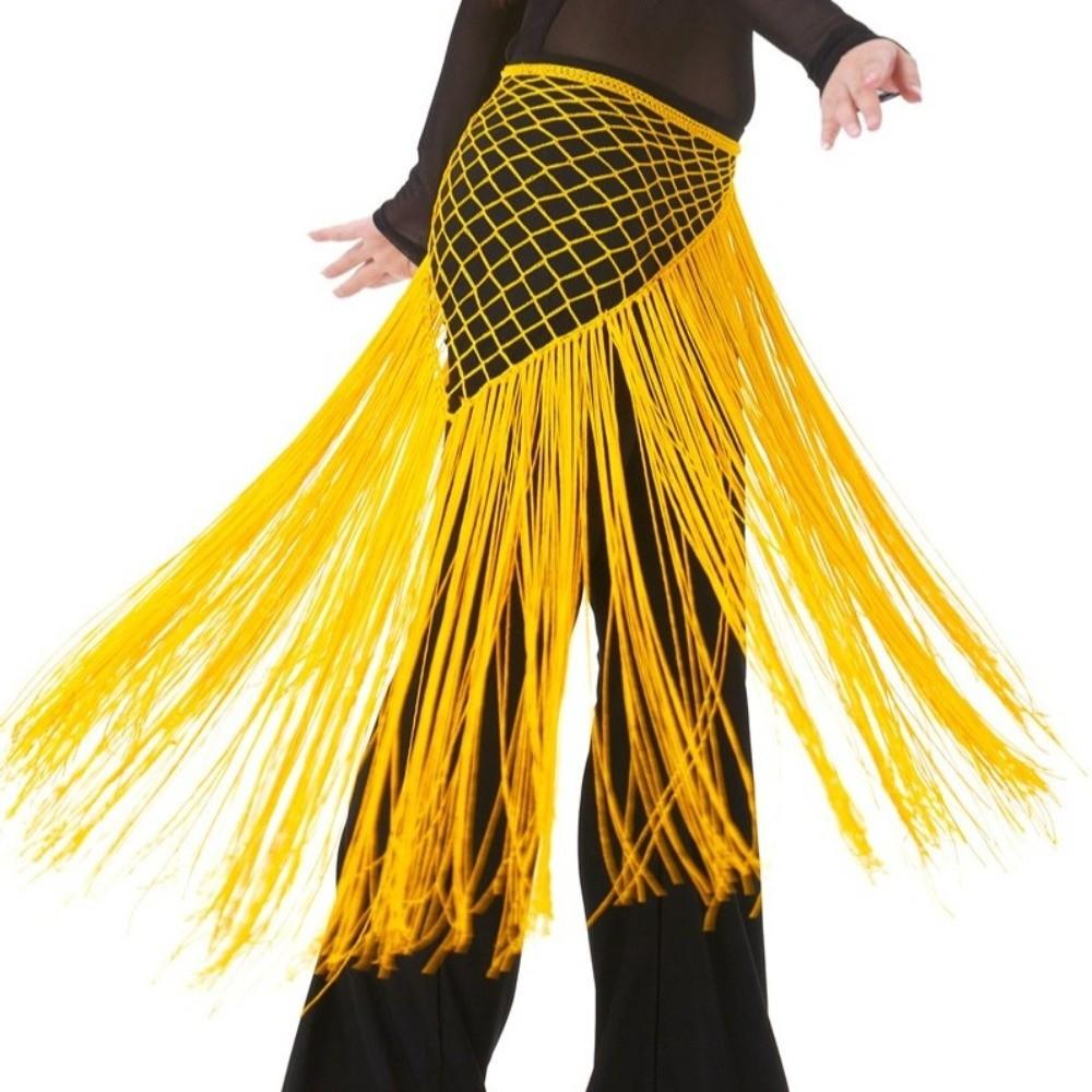 Hollow Dancing Waist Belt Long Tassel Belly Dance Waistband Sequin Waist Chain Dancer Accessories