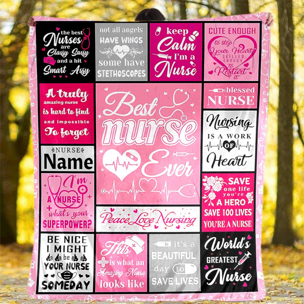Nurse'S Legacy Blanket Personalized Name Soft Warm And Versatile For Sofa Bed Office And Travel Machine Washable Comfortable In All Seasons Best