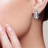 Charm Female Blue Purple Zircon Stone Hoop Earrings Silver Color Simple Wedding  For Women