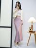 2026 Elegant High-Waisted Bodycon Pencil Skirt - Slimming, Hip-Hugging, Drape Design for Spring/Autumn