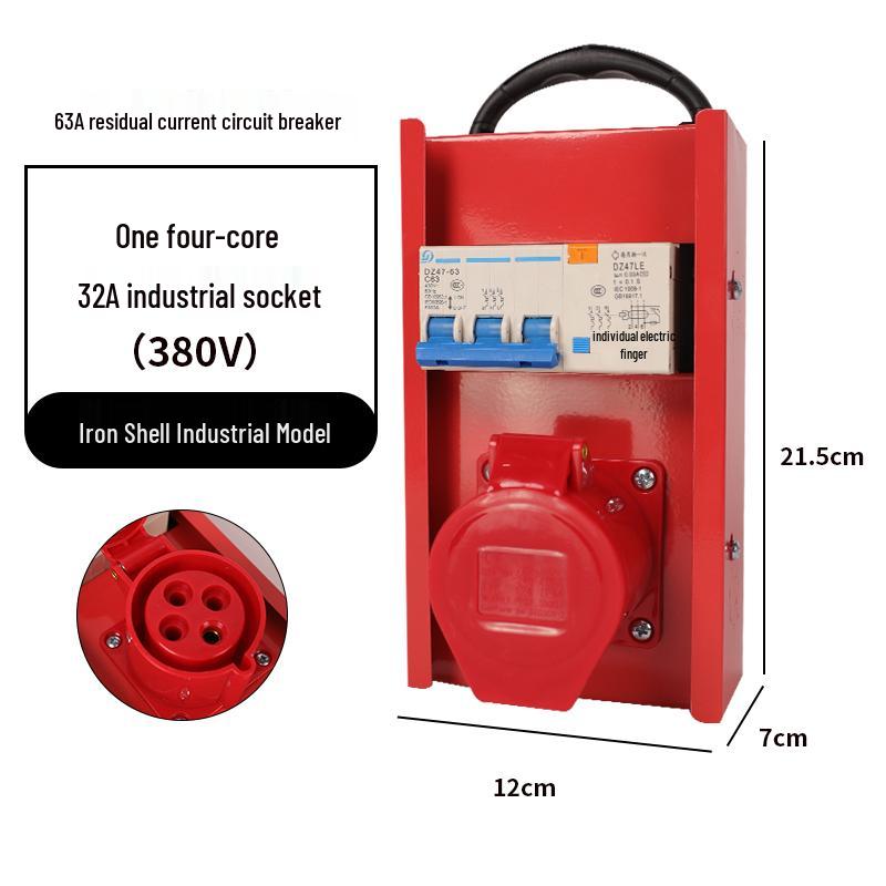 Compact Industrial Power Strip with RCD and Display for Construction Sites
