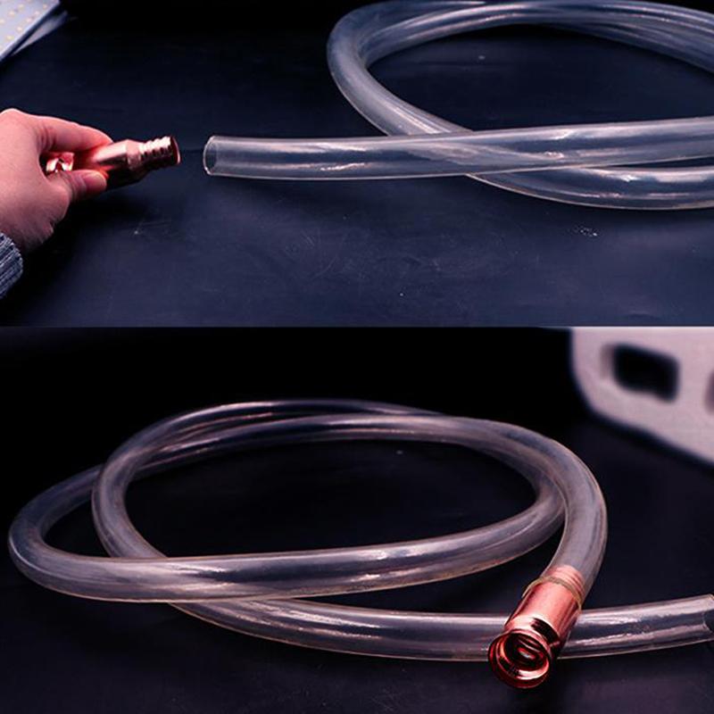Red Copper Siphon Refueling Gas Siphon Pump Gasoline Fuel Water Shaker Siphon Safety Self Priming Hose Flexible Siphon Connector Fuel System