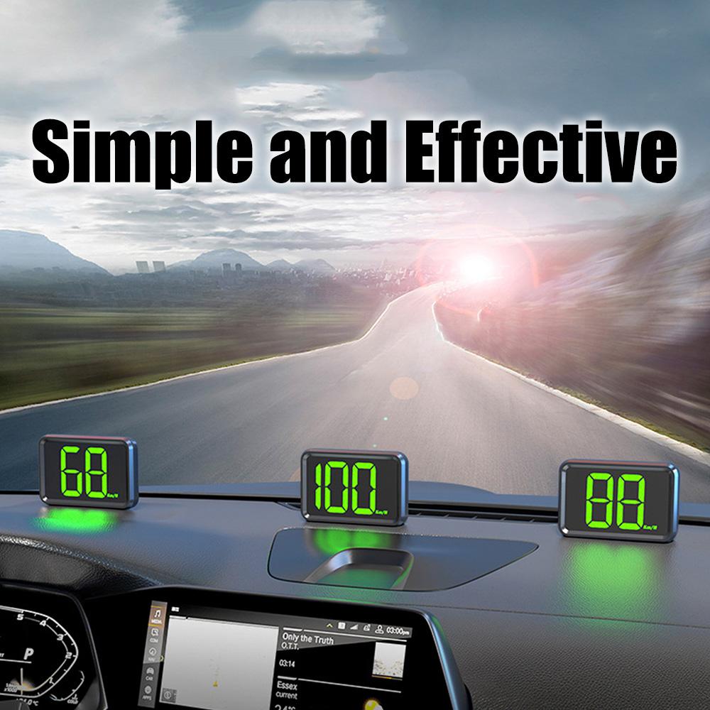 KMH MPH Meter Digital Speedometer Big Font USB Plug X1 HUD Car Head Up Display GPS HUD White Green Light Display