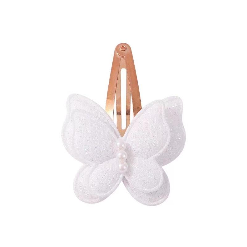 4-teiliges/Set Schmetterling Haarspangen Set für Mädchen Doppellagige Schleife Niedliche Pony Haarspange Baumwolle Sicher Kinder Baby Haarschmuck Set