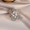Retro Pearl and Diamond-encrusted Brooch for Women, A Niche and Light Luxury Flower Brooch