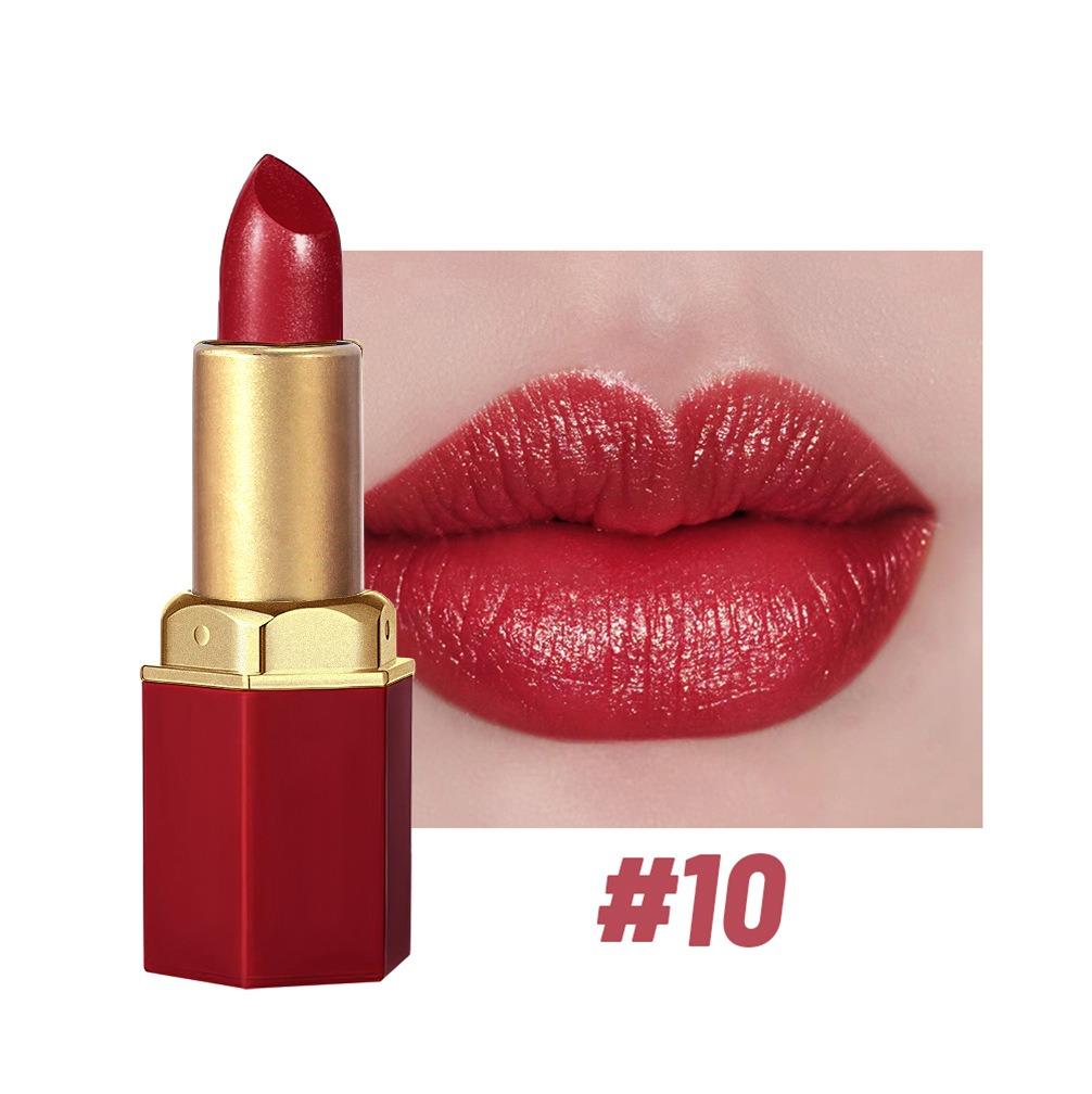 Nuovo Rossetto Metallico Rosso Lucido 6 Colori Lunga Tenuta Glitter Scintillante Lucidalabbra Solido Impermeabile Shimmer Labbra Vellutate Trucco