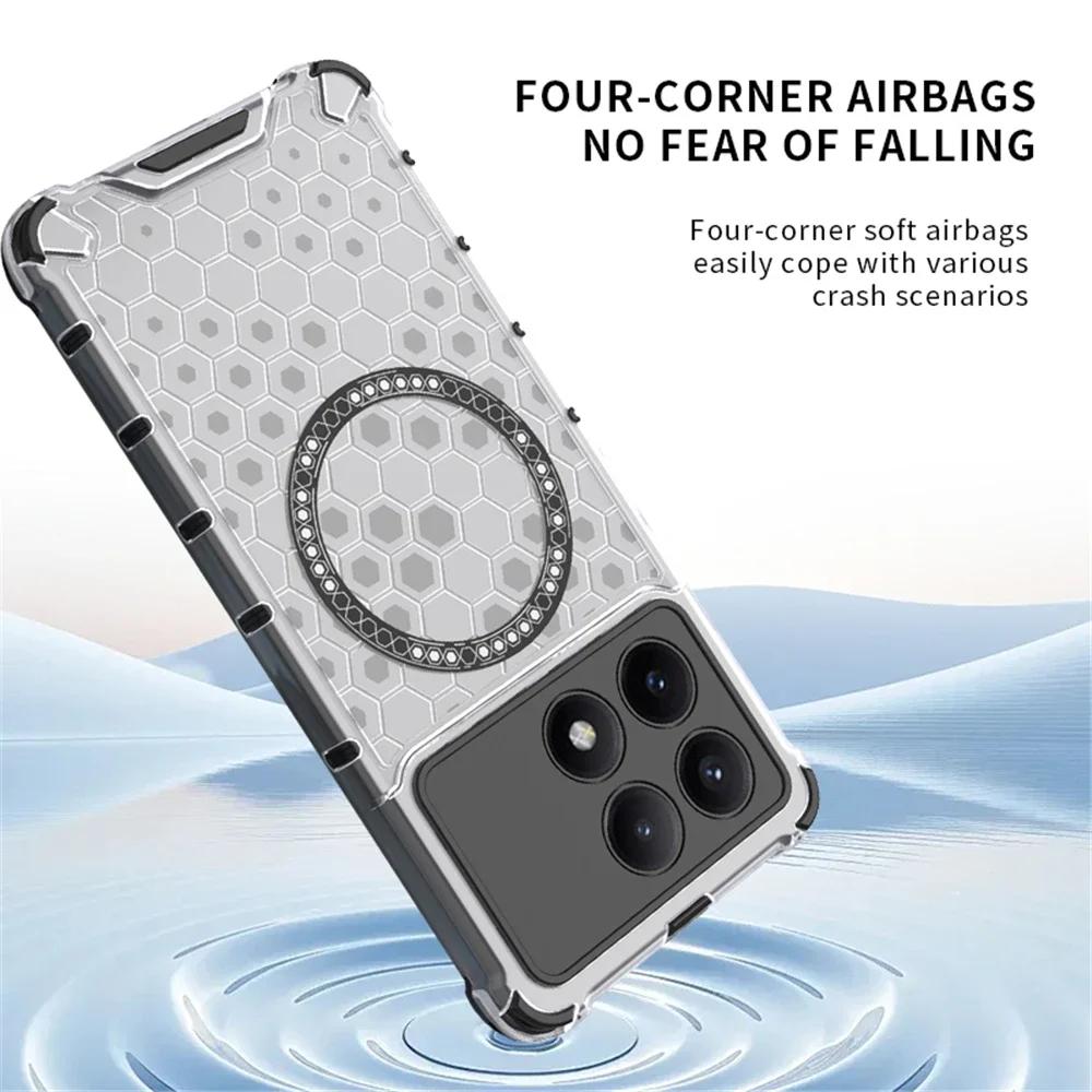 For Xiaomi Poco X6 Pro X 6 F6pro Case for Magsafe Magnetic Wireless Charging Shockproof Clear Full Silisone Protection Phone Cover for Poco X6pro F5