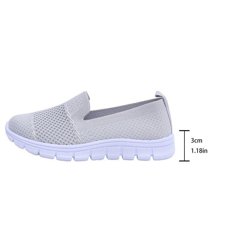 Foreign trade mesh breathable flat bottom solid color casual shoes women's flying woven single shoes 2025 large size 2025 women's shoes