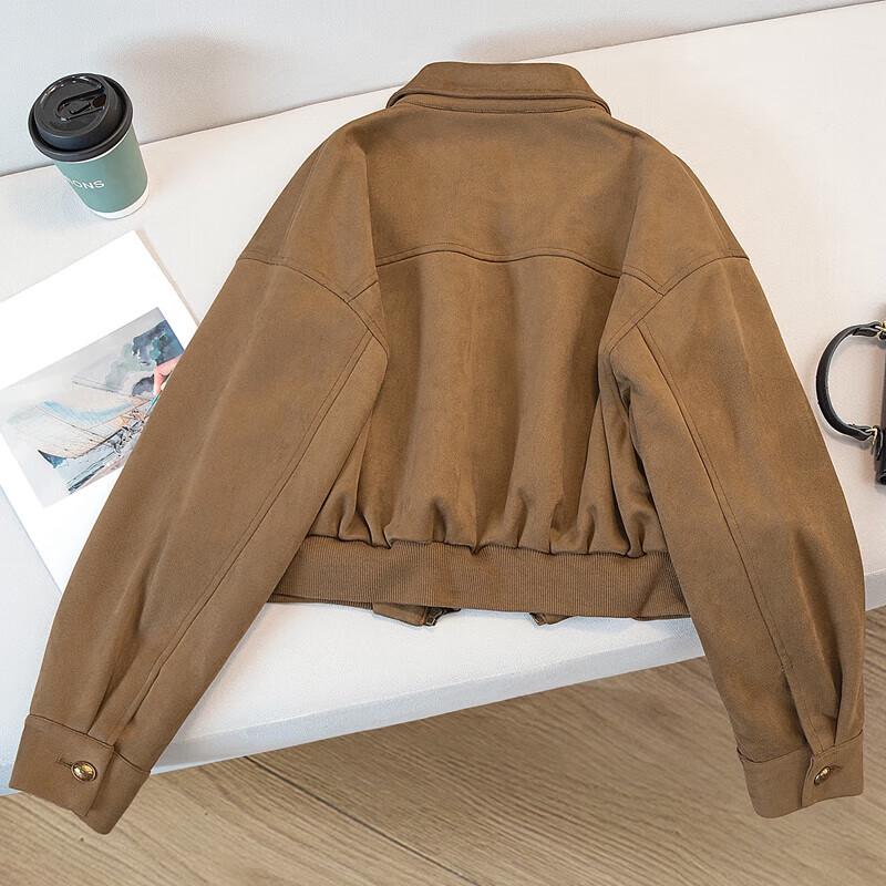 Sibaishe Damen Elegante Revers Überschulterte Kurze Jacke