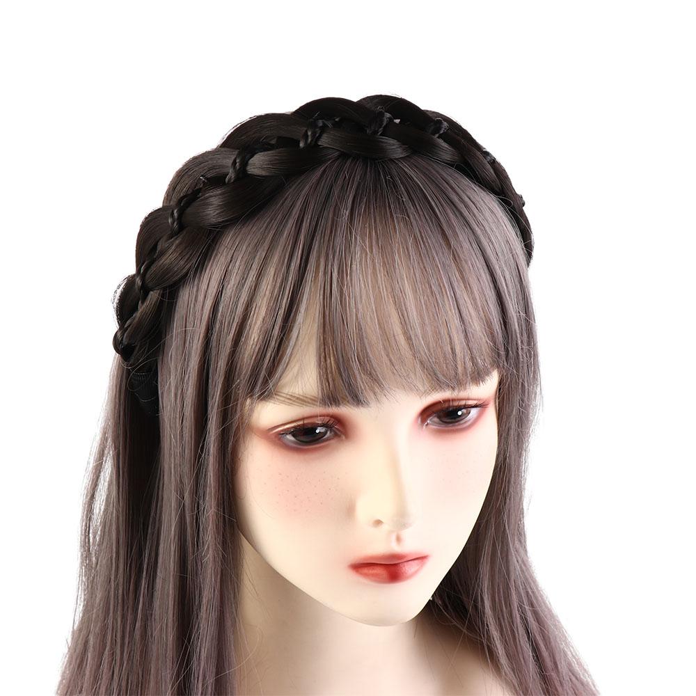 Non-slip Fishbone Braid Headband Wide Women Hair Hoop Twisted Wig Headband Daily Casual