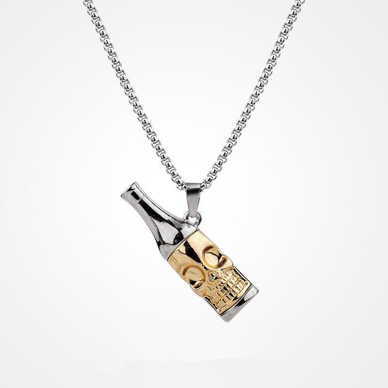 Bottle Opener Men's Creative Skull Beer Bottle Openable Bottle Chain Accessories Necklace Pendant