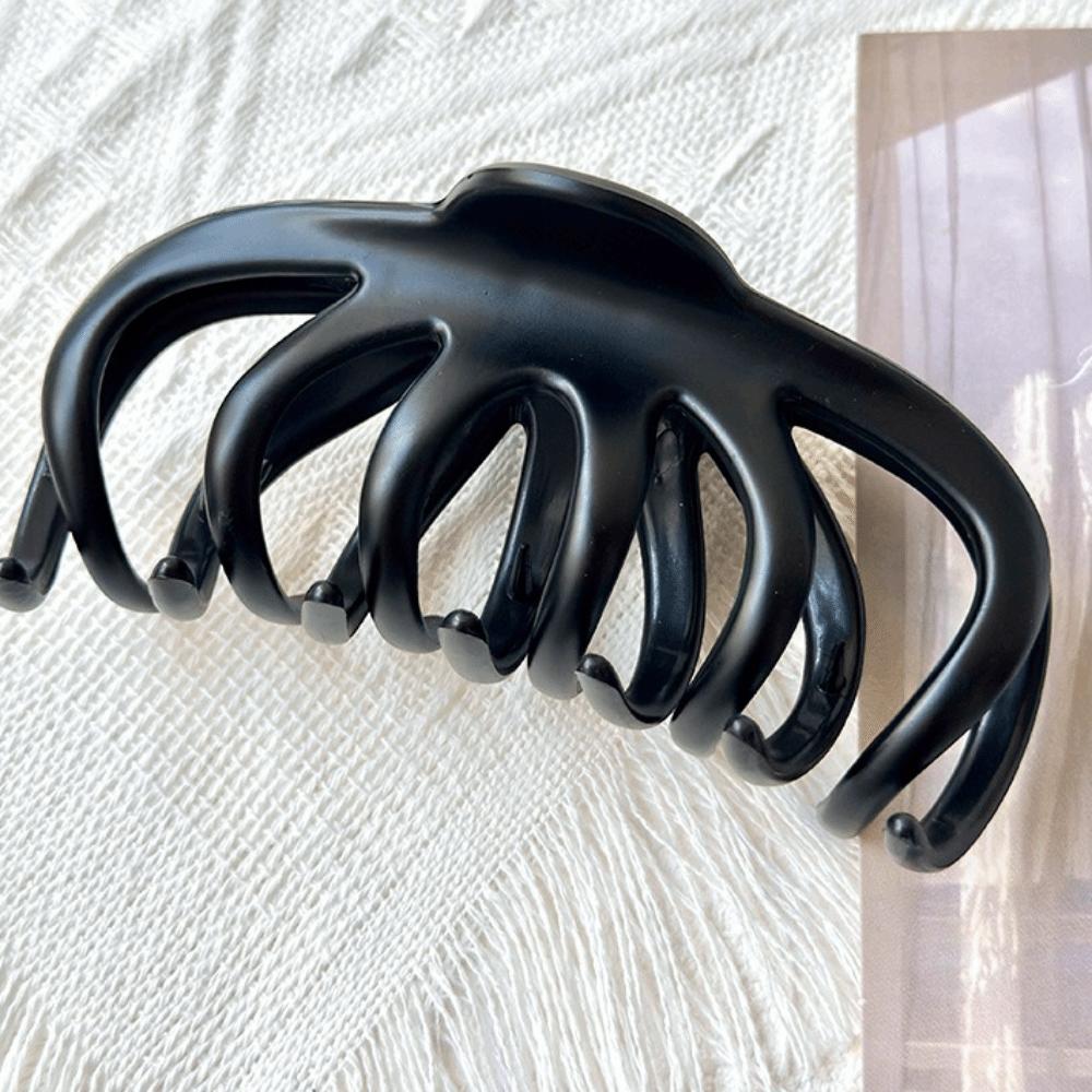 

Strong Grip Leopard Print Clip Vintage Tortoiseshell Hair Clip Fashion Accessory Claw Clips Office Type2-Black