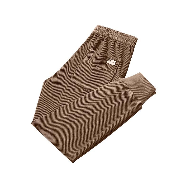 Men's Autumn Trend Corduroy & Velvet Tapered Pants - Versatile, Loose-Fit, Hong Kong Style Casual
