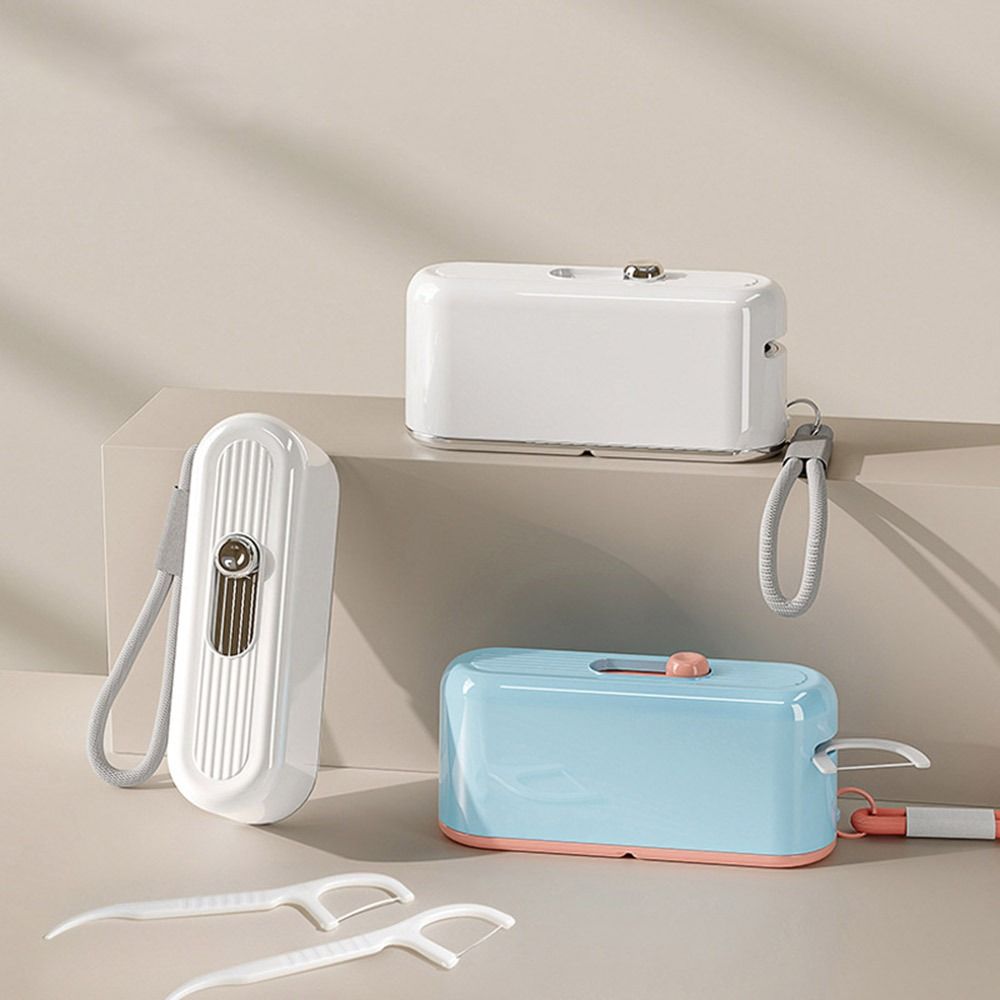 New Automatic Ejectable Floss Dispenser Oral Care Press-on Floss Organiser with 10Pcs Floss Disposable Flossing Sticks