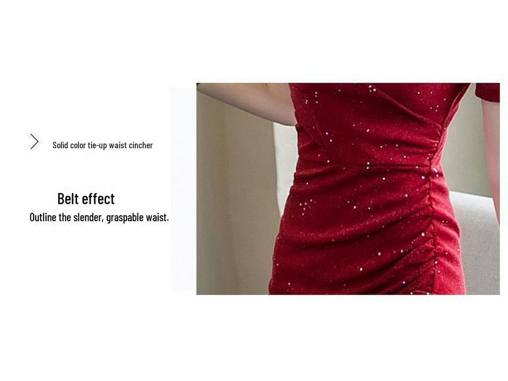 2026 New Style Elegant V-Neck Nightclub Dress - Sexy Hip-Hugging Autumn Skirt for Women
