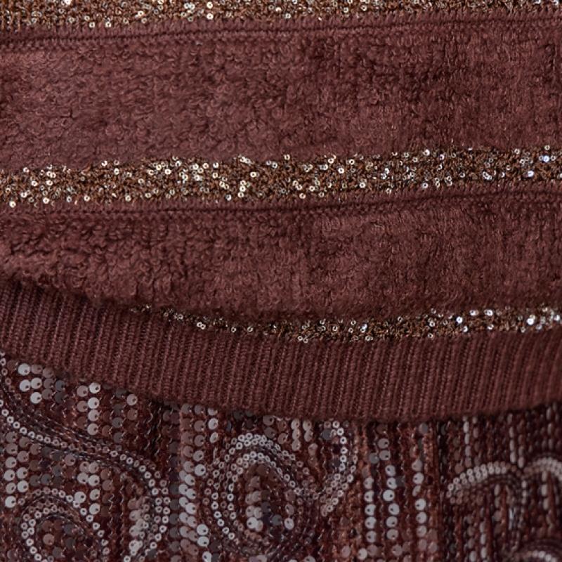 Maxza Sequin Stripe Loose Fit Boucle Knit Ze11qk015na