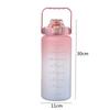 Large Capacity 2L Straw Water Bottle with Lid Reusable Plastic Portable Time Marker Leakproof Sports Cups Drinkware Tumbler