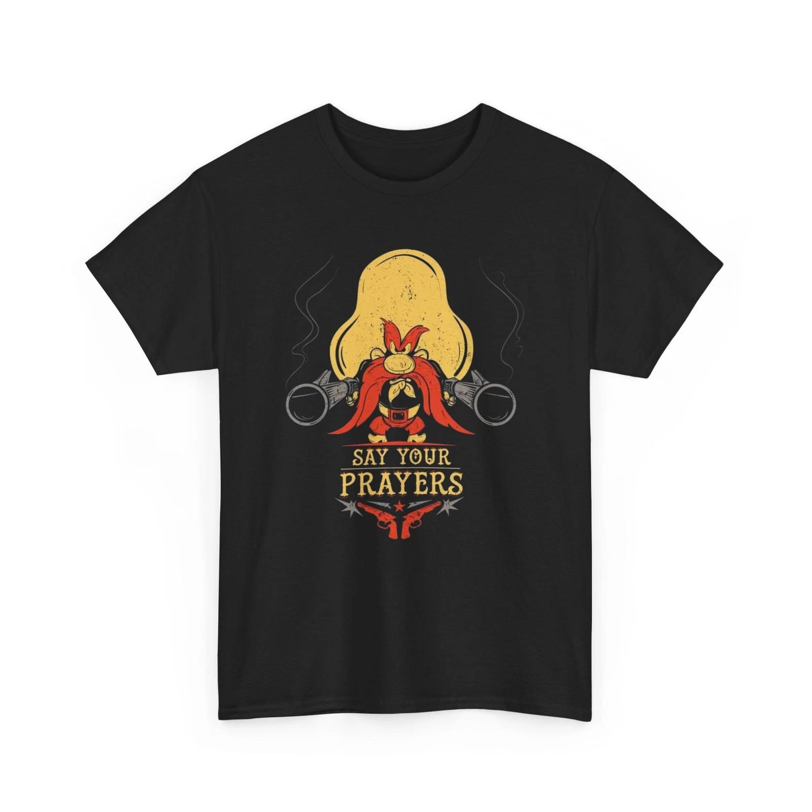 Yosemite Sam - Say Your Prayers T-T-Shirt, Looney Tunes Tee, Cartoon Graphic T-Shirt 2XL