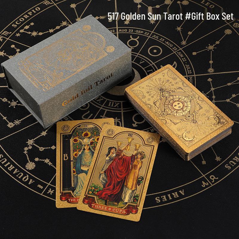 Waterproof Black PVC Tarot Cards - Colorful 78 Card Deck for Board Games