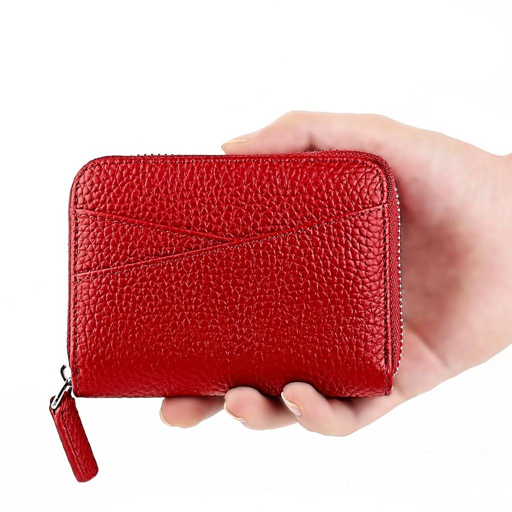 Yocipa Genuine Leather Mini Wallet, Bifold, Anti-Skimming, Card Case, Coin Purse, Multifunctional, Popular Leather Compact Wallet for Women (Fruit