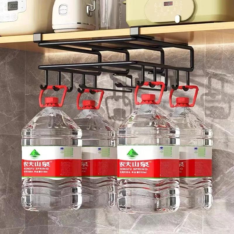 Stainless Steel Punch-Free Kitchen Rack Hanging Cabinet Lower Chopping Board Hanging Rack Tissue Rack Pot Cover Storage Tool