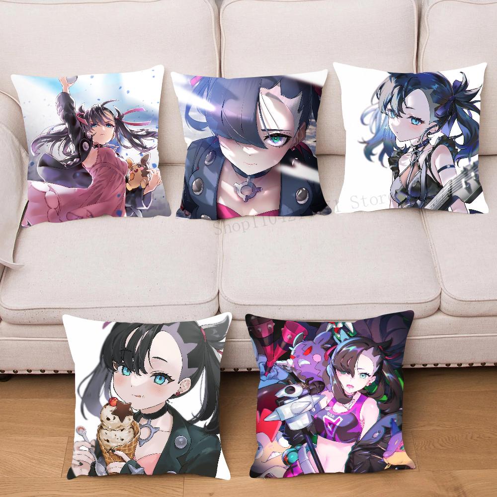 Marnie Animation P-Pokemon Pillow Case Square Pillow Bedroom Sofa Leisure Comfort Cushion Car Living Room Home Decoration 40X40