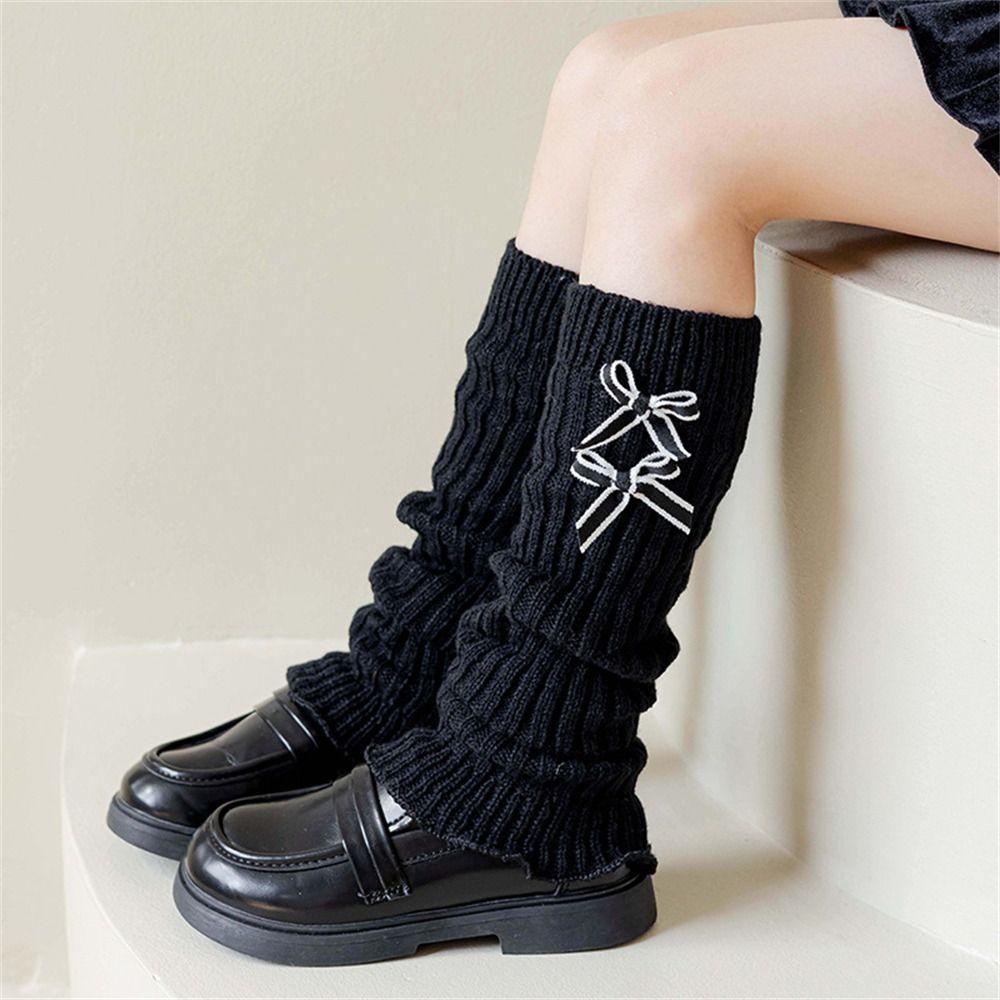 Soft Cotton Long Stockings Solid Color Pile Sock Sweet Knitted Socks  3-12 Year Children