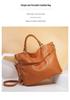 Women's Genuine Leather Large Capacity Crossbody Tote Bag - Top Layer Cowhide, New Style, High-End Shoulder Handbag for Commuting.