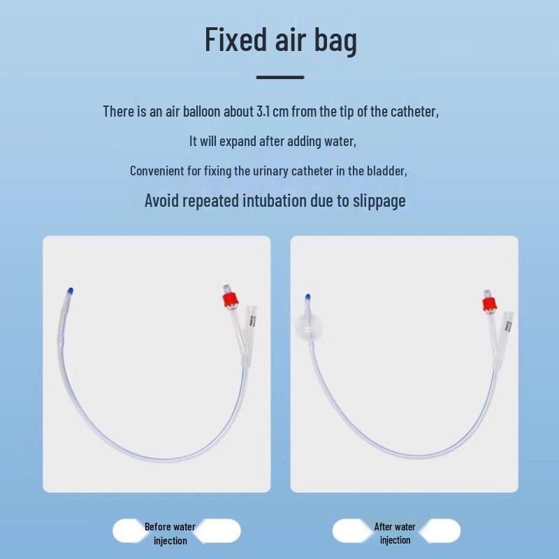 Sterile Silicone Foley Catheter: Double/Triple Lumen with Balloon Connector for Male/Female Bladder Irrigation and Drainage Bag