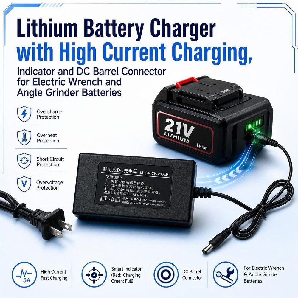 21V 2.0A Lithium Battery Charger Power Tool Accessories Angle Grinder Accessories