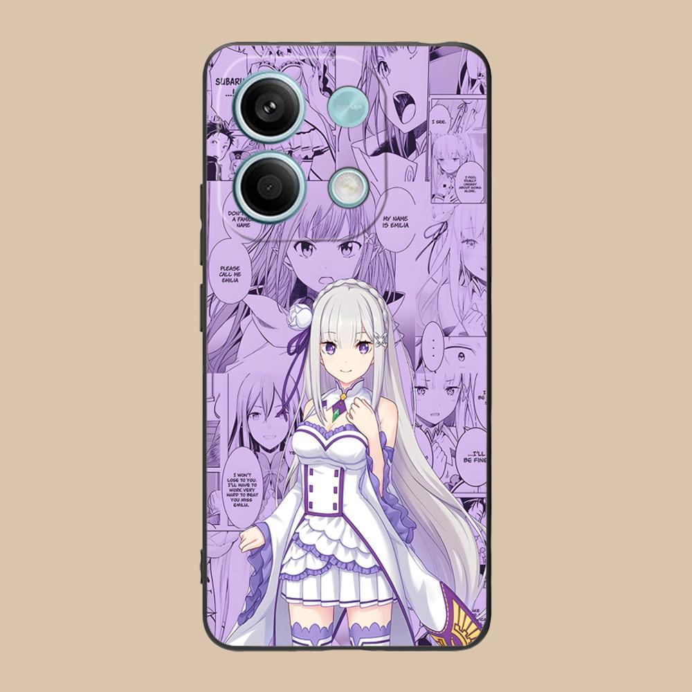 ReZero Emilia Waifu Handyhülle für Xiaomi 15 14 13 12 Mi 11 T Ultra Lite Pro S X 5G Bunter Druck Cover Hülle Hübsch