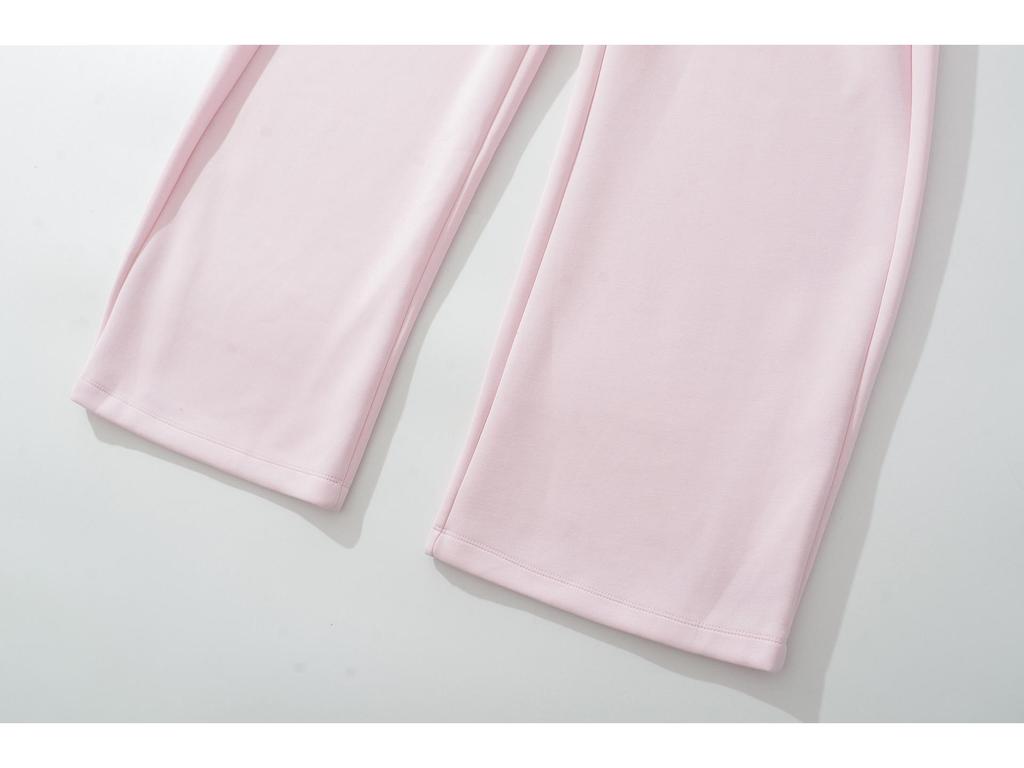 Lazy Style Spicy Girl Wide Leg Drawstring Pants - Elastic Waist, Loose Fit, Casual American Sportswear for Women