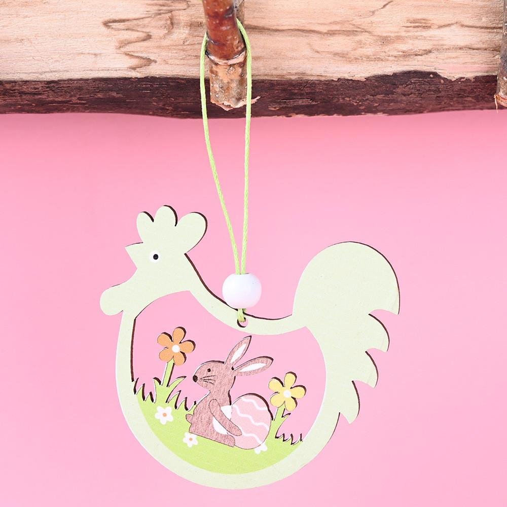 Easter Wooden Enchanting Hanging Decorations Including Cute Rabbit And Designs Chick