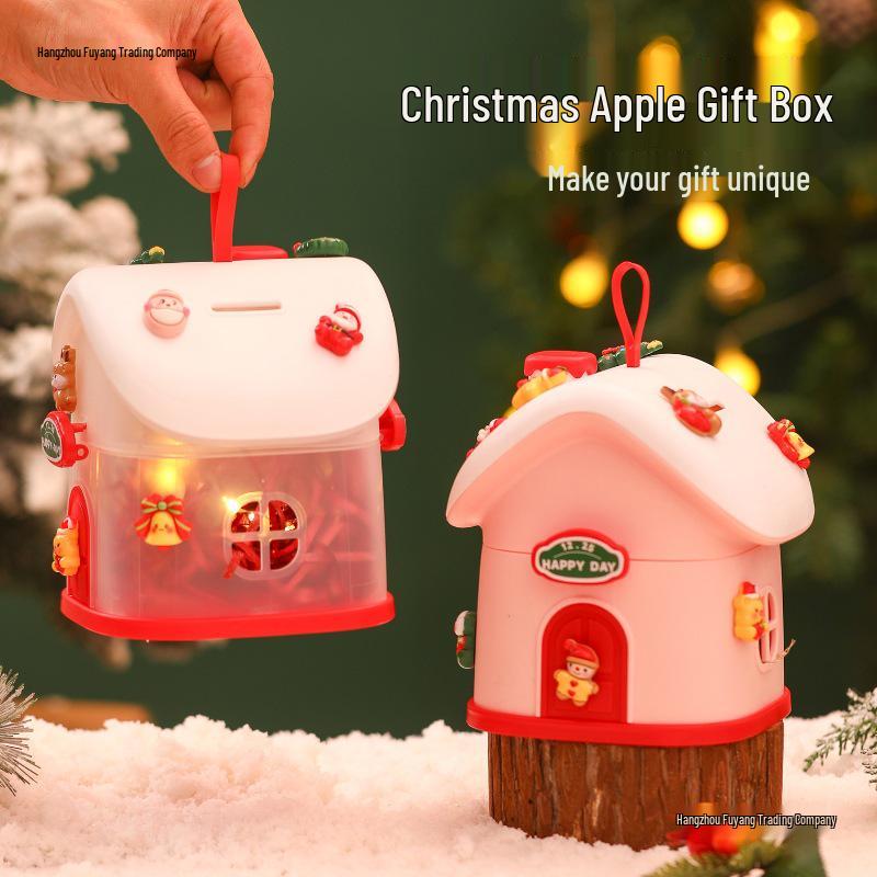 Christmas Eve Apple Gift Box - Creative Little House Candy Packaging for Kids