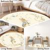 Ghirlanda Coniglio di Pasqua Tappeto Rotondo Fiore Vintage Coniglio Tappetino Antiscivolo Lavabile in Lavatrice Tappeto Morbido per Soggiorno Camera da Letto