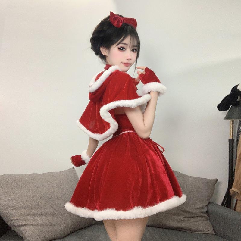 Sex Underwear Sexy Christmas New Year's Day Costume Red Nightdress Robe Stage Performance Suit Female 8