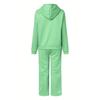 Women's Set Autumn and Winter Casual Sports Solid Color Loose Hooded Sweatshirt Jogging Pants Two-piece Set